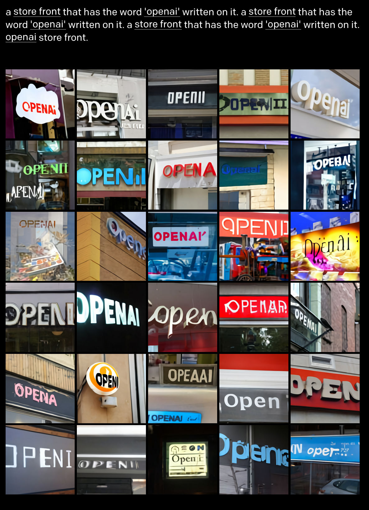a store front with openai written on it